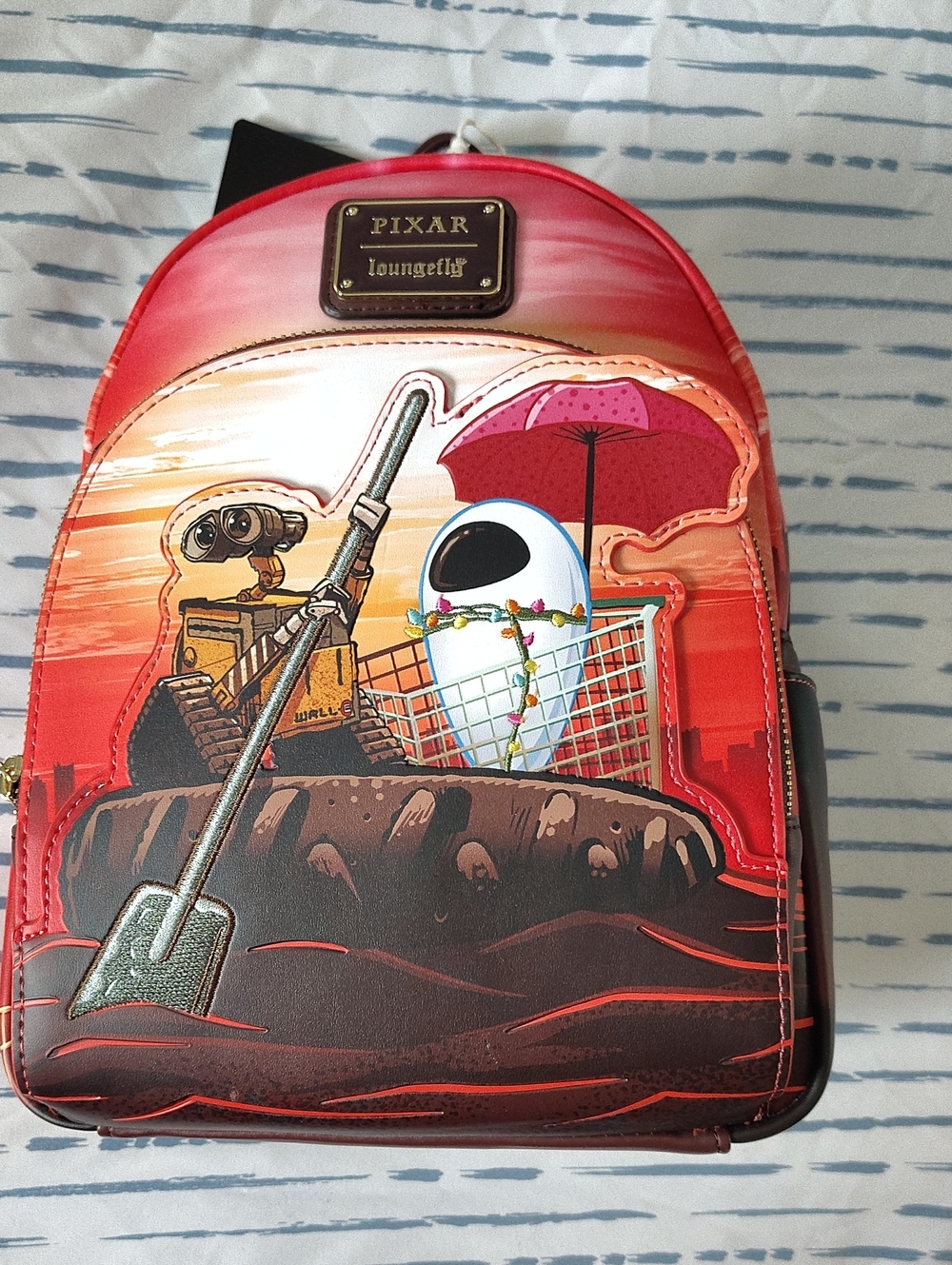 Loungefly Pixar WALL·E & EVE Red and Brown Mini Backpack